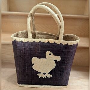 Handcrafted Black Tote Bag with Dodo Design